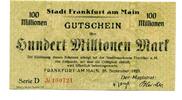 Hessen-Nassau 100 Mio. Mk. Frankfurt a.M., -