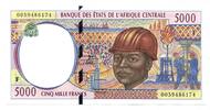 5000 Francs 2000 Zentralafrikanische Staaten,  unz