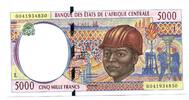 5000 Francs 2000 Zentralafrikanische Staaten,  unz