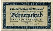Württemberg 10 T. Mk. Stuttgart, -