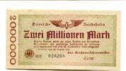 Deutsches Reich 2 Mio. Mark Berlin,Reichsbahn, -