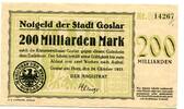Niedersachsen 200 Md. Mark Goslar, -