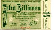 10 Bio. Mark 15.11.1923 Bayern Fürth, I/I-