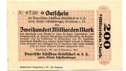200 Md. Mark 9.11.1923-31.12.1923 Bayern Erlenbach, I/I-