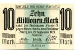 10 Mio. Mark 15.9.1923 Bayern Fürth, unz