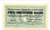 2 Mio. Mark 20.8.1923 Bayern Münchberg, unz