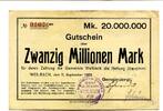 Bayern 20 Mio. Mark Weilbach, -