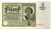 5 Rentenmark 2.Januar 1926 Deutschland,  Unc/I