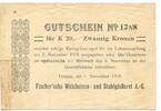 20 Kronen 1918 Österreich, Fischer`sehe Weicheisen-und Stahgießerei A.G. ss