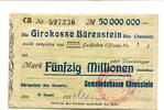 Sachsen 50 Mio. Mark Bärenstein, -