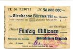 Sachsen 50 Mio. Mark Bärenstein, -