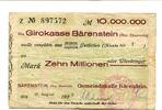 Sachsen 10 Mio. Mark Bärenstein, -