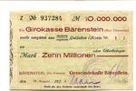 Sachsen 10 Mio. Mark Bärenstein, -