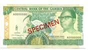 10 Dalasis (1991-95) Gambia, SPECIMEN, unc