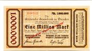 Sachsen 1 Mio. Mark Dresden, -