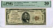 USA, 5 Dollars The Seaboard National Bank of Los Angeles-Californien, -