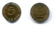 Deutschland, 5 Pfennig auf 1 Pfennig Ronde J.380, -