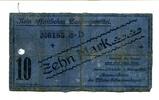 10 Mark 1.2.1916 Pommern Stralsund / Dänholm, gebraucht