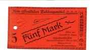 5 Mark 1.2.1916 Pommern Stralsund / Dänholm, I