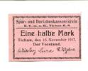 Oberschlesien 1/2 Mark Tichau, -