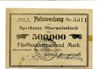 500 T. Mark 15.8.1923 Thüringen Oberweissbach, II
