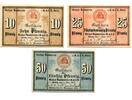 Thüringen 10 Pfg. 25 Pfg. 50 Pfg. Greiz,Bankverein e.G.m.b.H., -