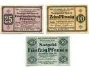 Thüringen 10 Pfg. 25 Pfg. 50 Pfg. Greiz,Bank für Handel u.Industrie, -