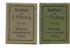 Thüringen 1 Pfg. 2 Pfg. Weimar, Allg. Ortskrankenkasse, -