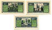 Thüringen 3x10 Pfg. Eisenberg, -