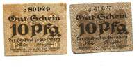 Thüringen 2x10 Pfg. Eisenberg, -