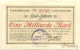 Bayern 1 Md. Mark 22.8.1923 Beuchen, UNC