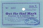 Niedersachsen 5 Mark Blumenthal,Bremer Woll-Kämmerei, -