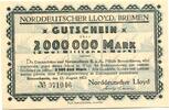 Niedersachsen 20 Mio. Mark Bremen ,Norddeutscher Lloyd, -