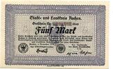Rheinland 5 Mark Aachen,Stadt u.Landkreis, -