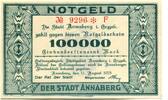 Sachsen 100 T. Mark 11.8.1923 Annaberg i.Erzg., unz 20.81 US$  +  92.50 US$ shipping