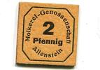 Ostpreu&szlig;en 2 Pfg. o.D.1920 Allenstein, Molkerei-Genossenschaft, unz 34.69 US$  +  92.50 US$ shipping