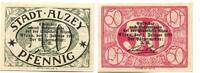 Hessen 10 Pfg. 50 Pfg. 1.2.1921 Alzey, unz 9.25 US$  +  92.50 US$ shipping