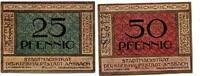 Bayern 25 Pfg. 50 Pfg. 1.11.1918-31.12.1919 Ansbach, unz 17.34 US$  +  92.50 US$ shipping