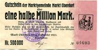 Bayern 500 T. Mark 1.9.1923 Markt Oberdorf, I/I- 25.44 US$  +  92.50 US$ shipping