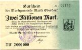 Bayern 2 Mio. Mark 4.9.1923 Markt Oberdorf, unz 32.37 US$  +  92.50 US$ shipping