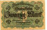 Bayern 20 Mark 25.10.1918 Memmingen, unz 13.87 US$  +  92.50 US$ shipping