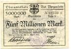 W&uuml;rttemberg 5 Mio. Mark 21.8.1923-1.1.1924 Mergentheim, unz 273.08 元  ＋  93.63 元 运费