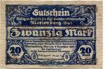 Sachsen 20 Mark 2.11.1918 Marienberg, Amtshauptmannschaft, unz 195.06 元  ＋  93.63 元 运费