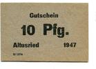 Bayern 10 Pfg. 1947 Altusried,Anton Fischer,Metzgermeister unz 234.07 元  ＋  93.63 元 运费