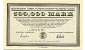 Bayern 500 T. Mark 15.8.1923 Augsburg, unz 468.13 元  ＋  93.63 元 运费
