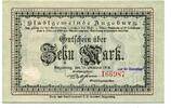 Bayern 10 Mark 15.10.1918 Augsburg, unz 62.42 元  ＋  62.42 元 运费