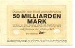 Bayern 50 Md. Mark 1.10.1923 Aschaffenburg, unz 312.09 元  ＋  93.63 元 运费