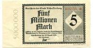 Bayern 5 Mio. Mark 7.8.1923 Aschaffenburg, unz 234.07 元  ＋  93.63 元 运费