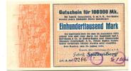Baden 100 T. Mark Oos-Baden,Fabrik Stolzenberg, -