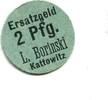 Oberschlesien 2 Pfg. Kattowitz, Katowice, L.Borinski, -